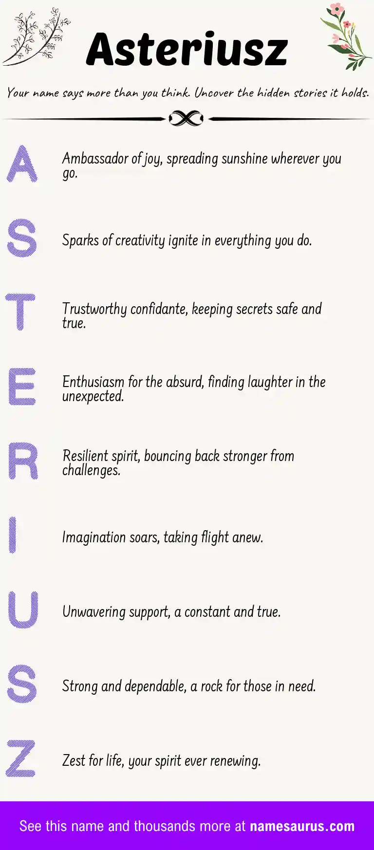 Acrostic poem about Asteriusz.