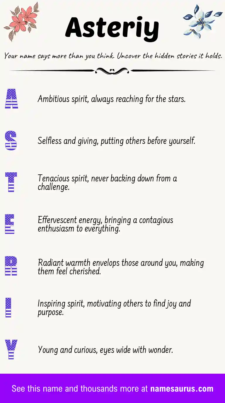 Acrostic poem about Asteriy.