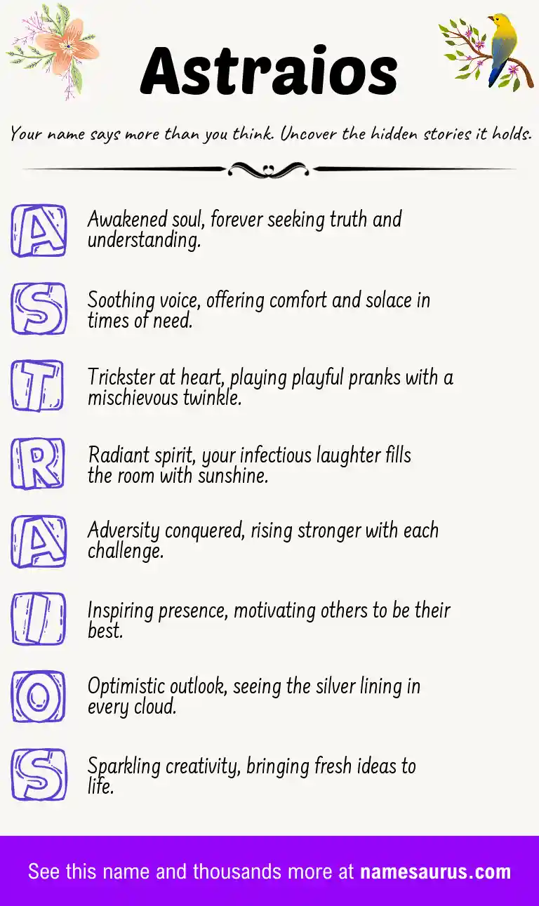 Acrostic poem about Astraios.
