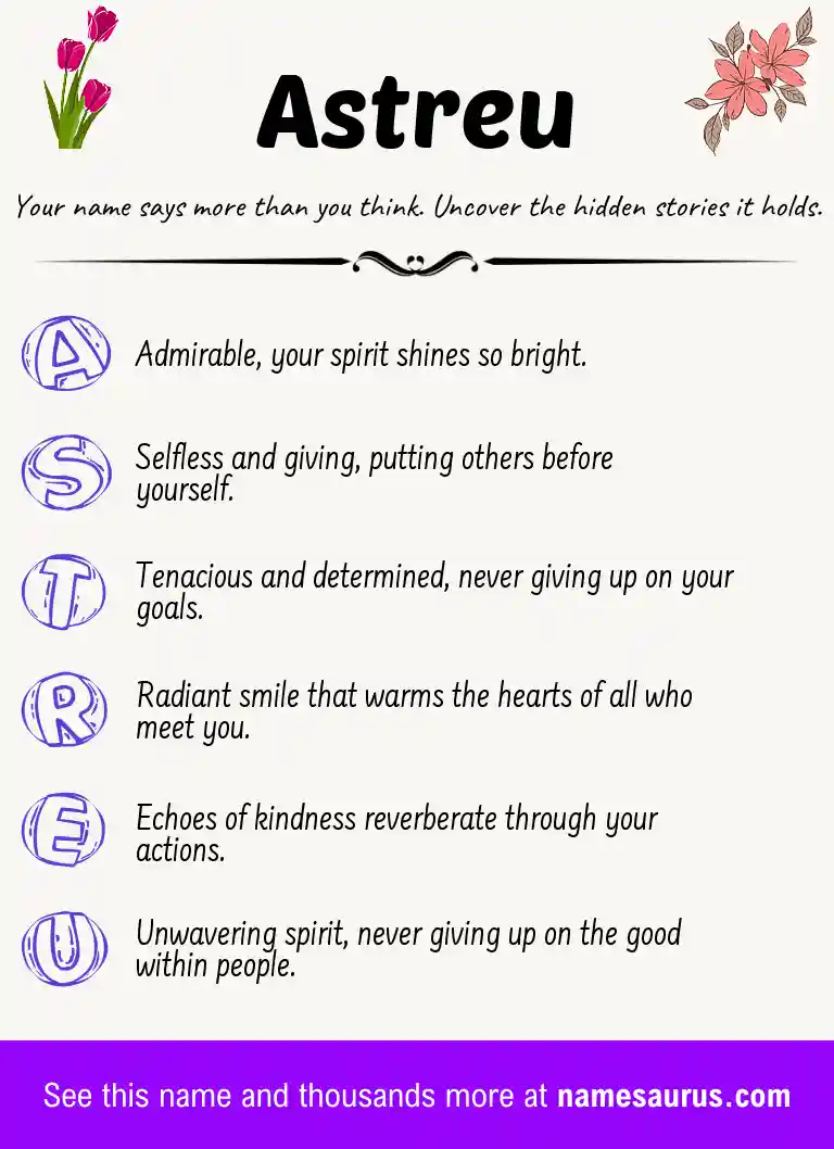 Acrostic poem about Astreu.