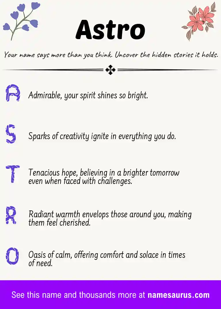 Acrostic poem about Astro.