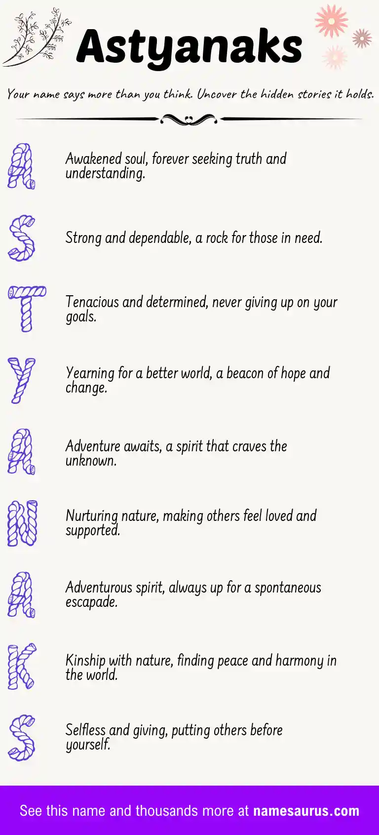 Acrostic poem about Astyanaks.