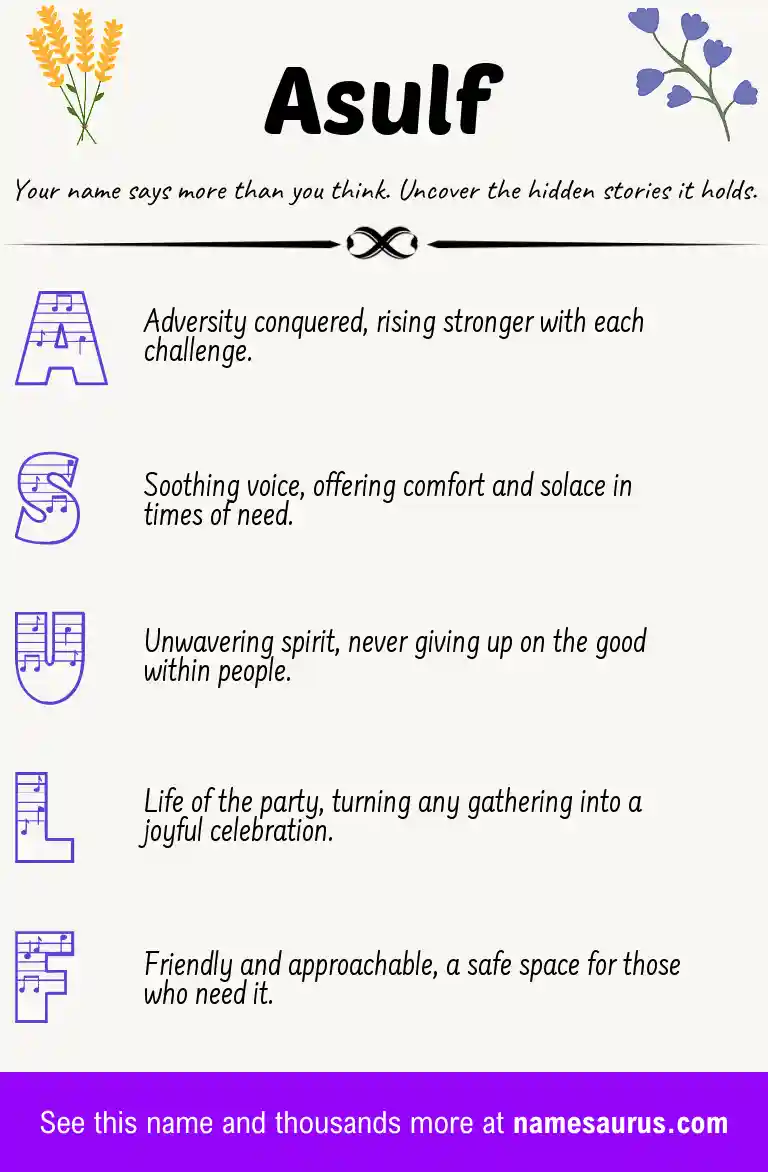 Acrostic poem about Asulf.