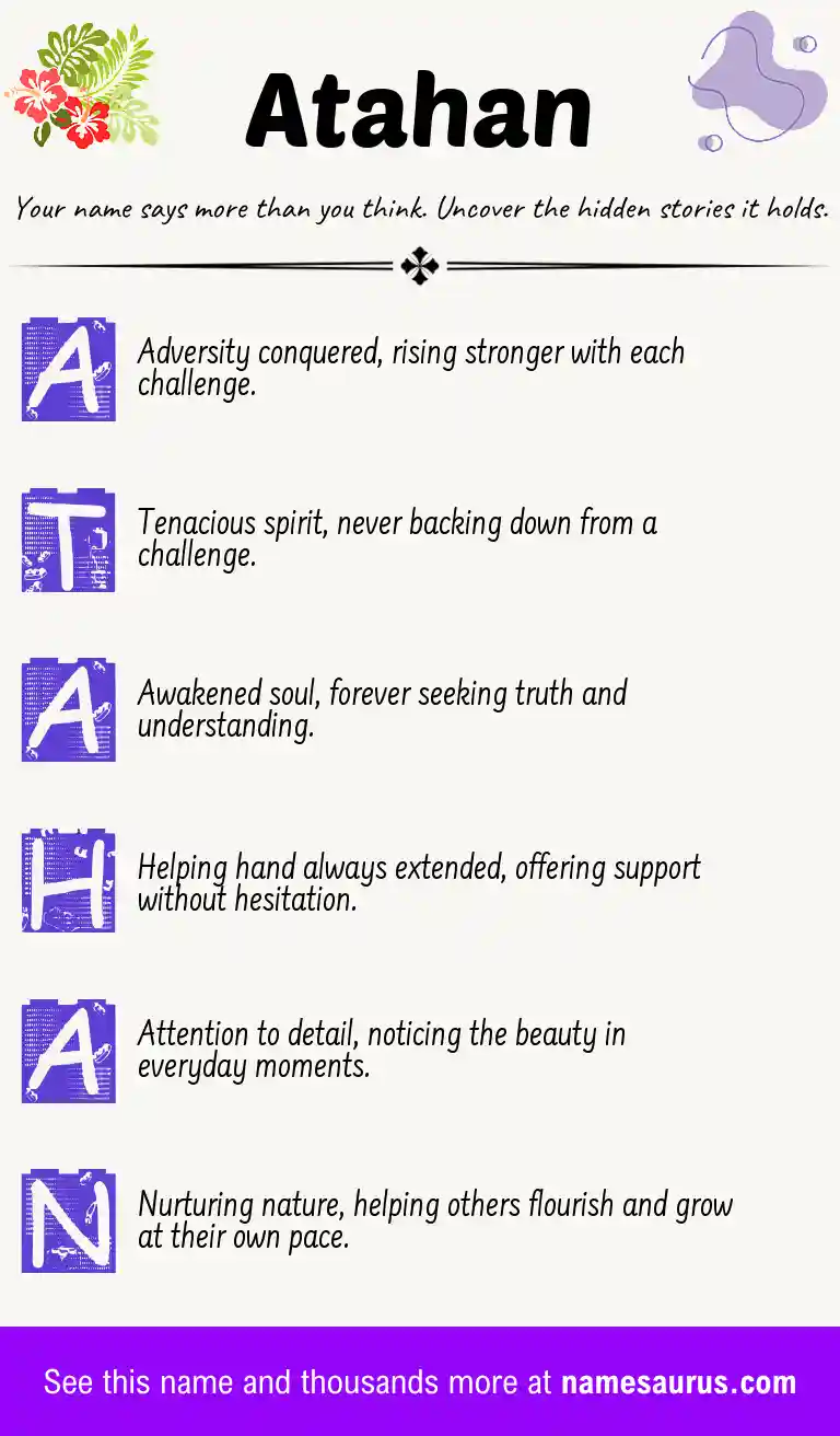 Acrostic poem about Atahan.