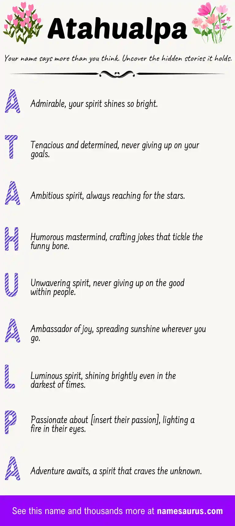 Acrostic poem about Atahualpa.