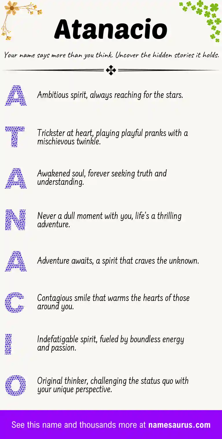 Acrostic poem about Atanacio.
