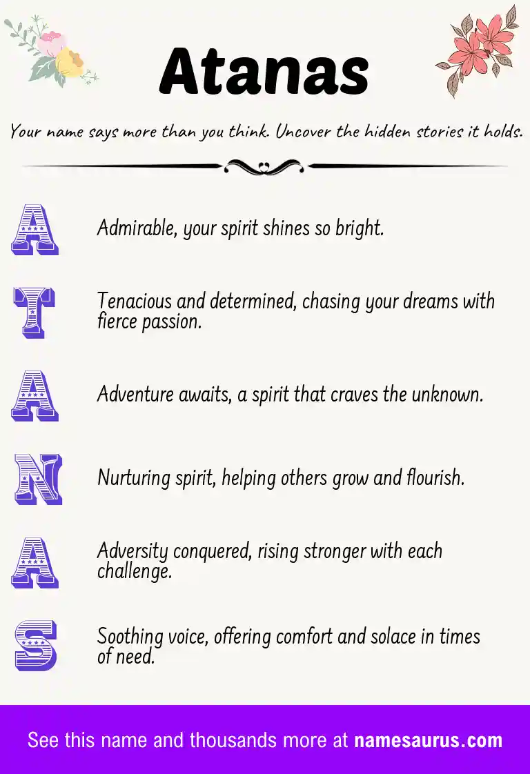Acrostic poem about Atanas.