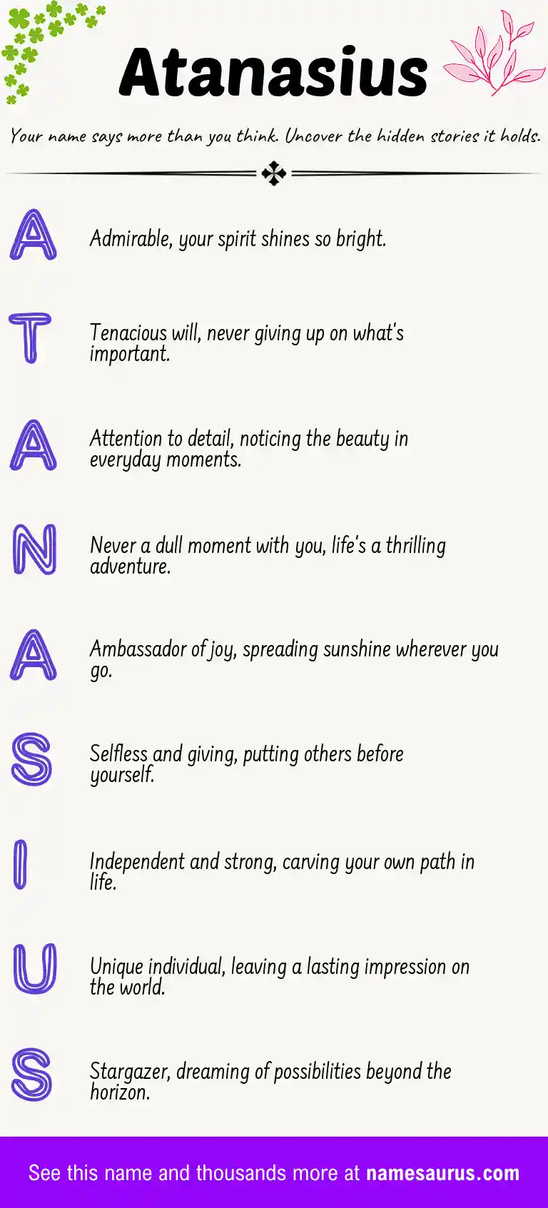 Acrostic poem about Atanasius.