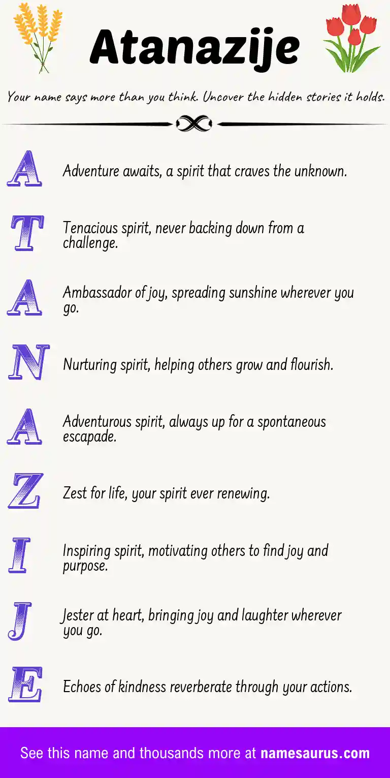 Acrostic poem about Atanazije.