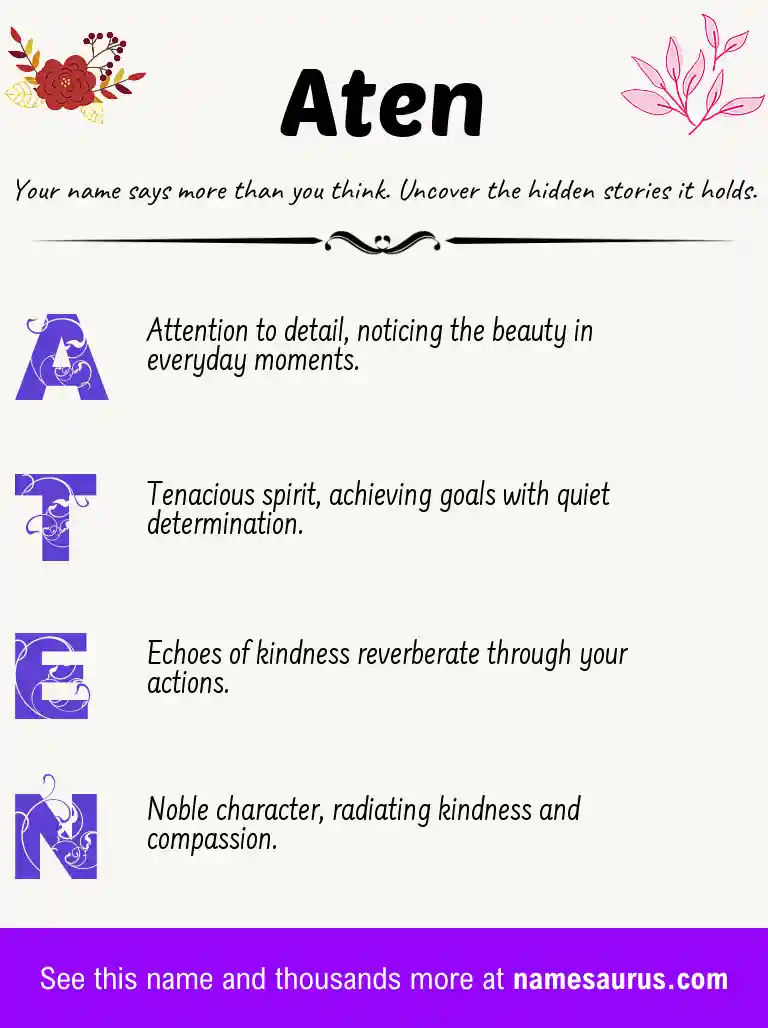 Acrostic poem about Aten.