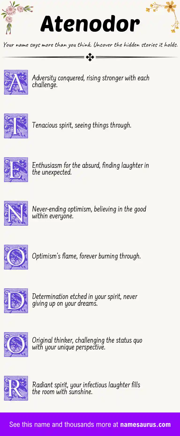 Acrostic poem about Atenodor.