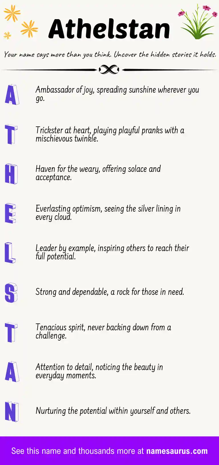 Acrostic poem about Athelstan.