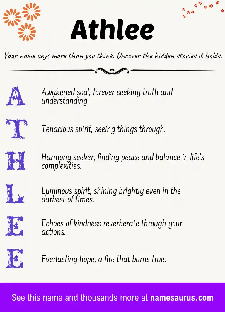 Acrostic poem about Athlee.