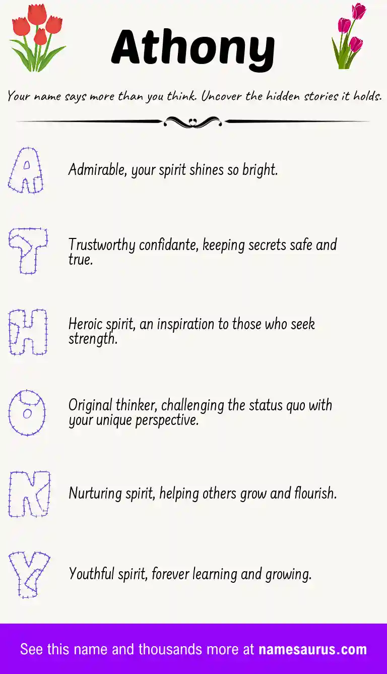 Acrostic poem about Athony.