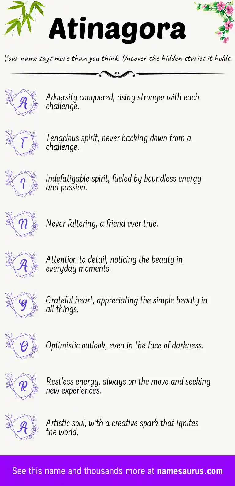 Acrostic poem about Atinagora.