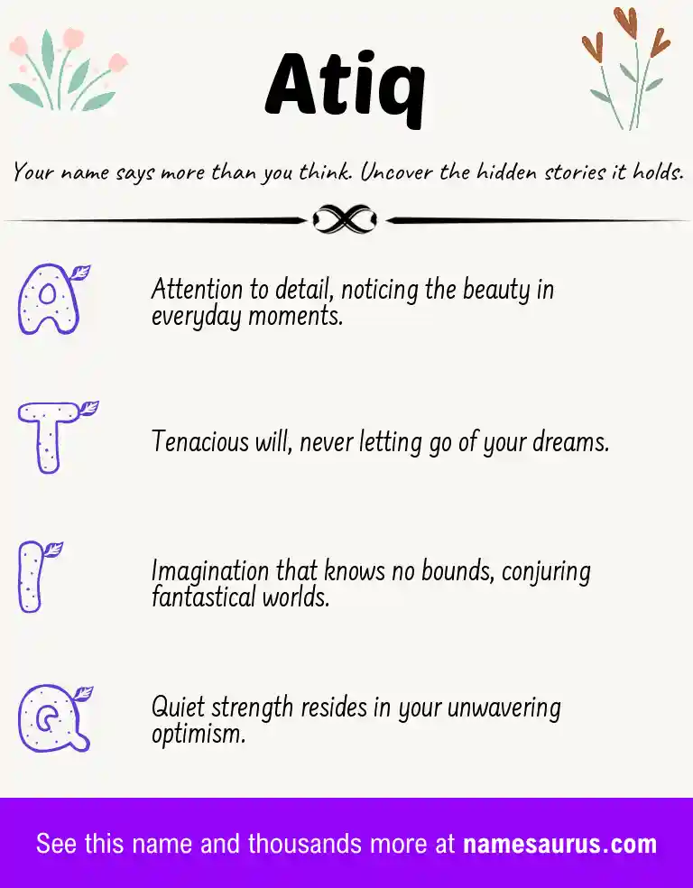 Acrostic poem about Atiq.