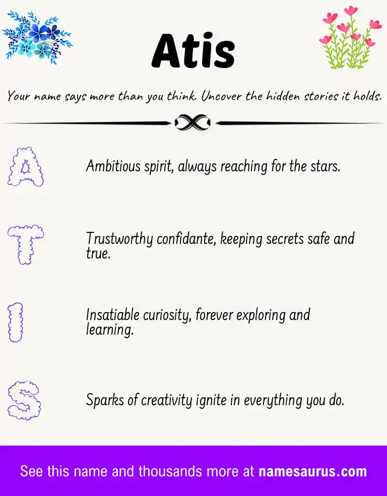 Acrostic poem about Atis.