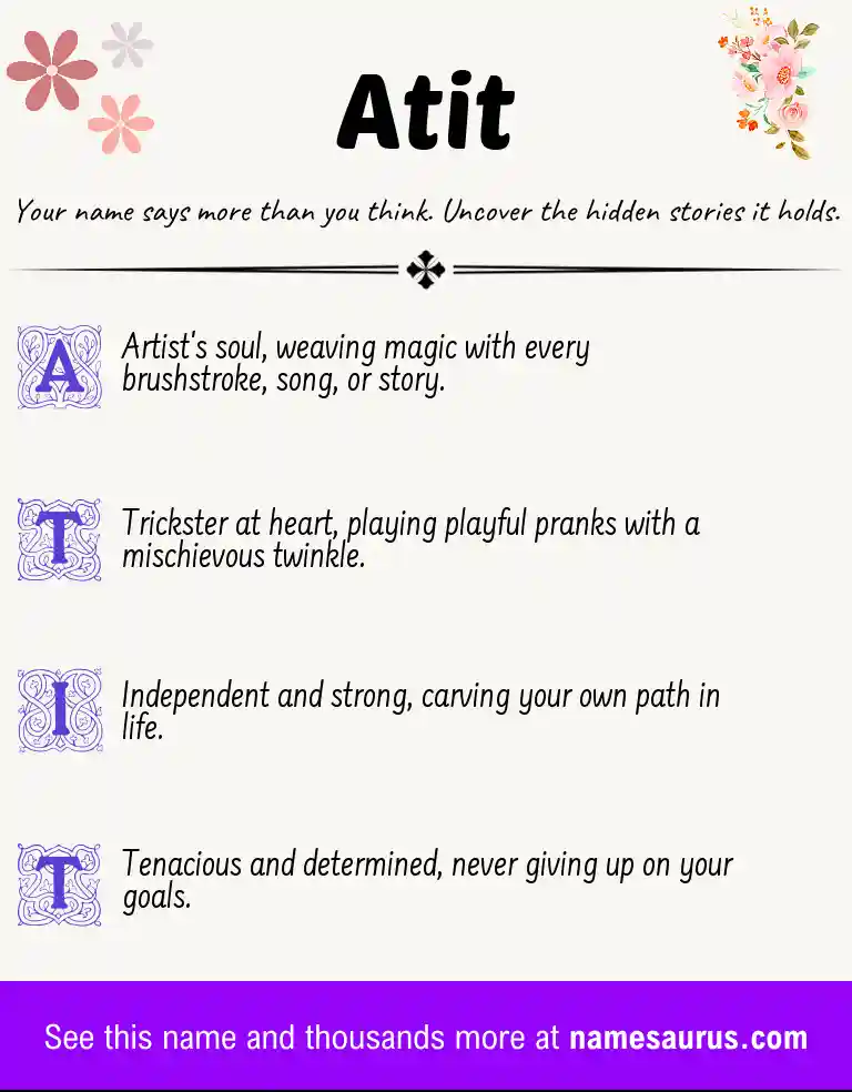 Acrostic poem about Atit.