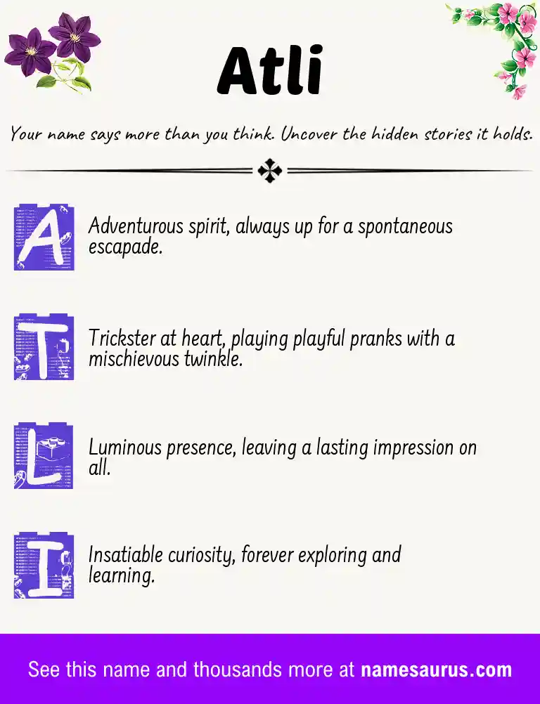 Acrostic poem about Atli.