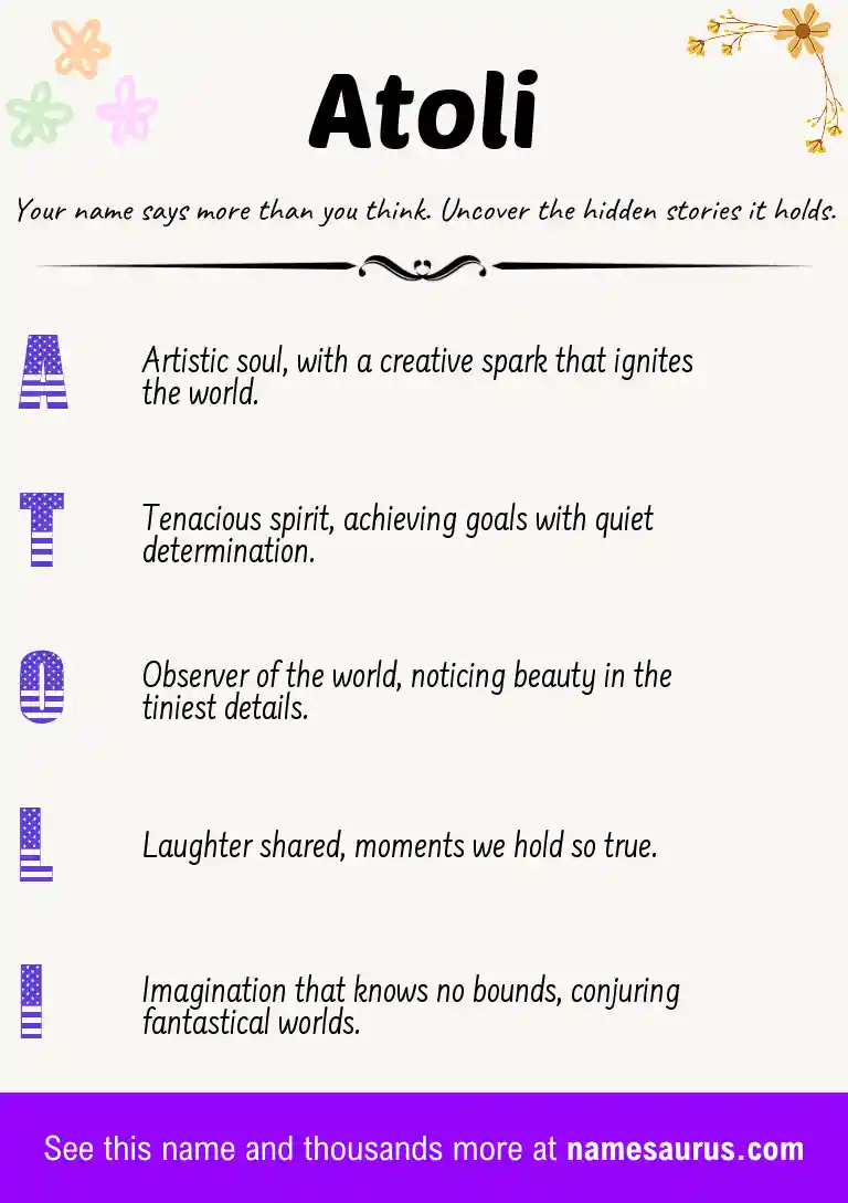 Acrostic poem about Atoli.