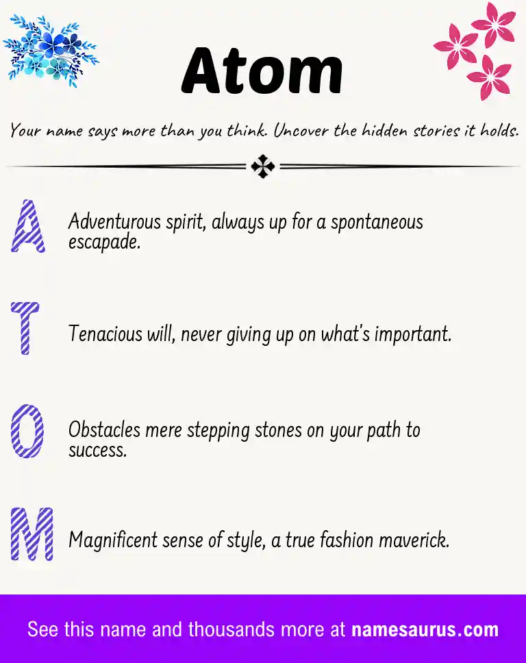 Acrostic poem about Atom.