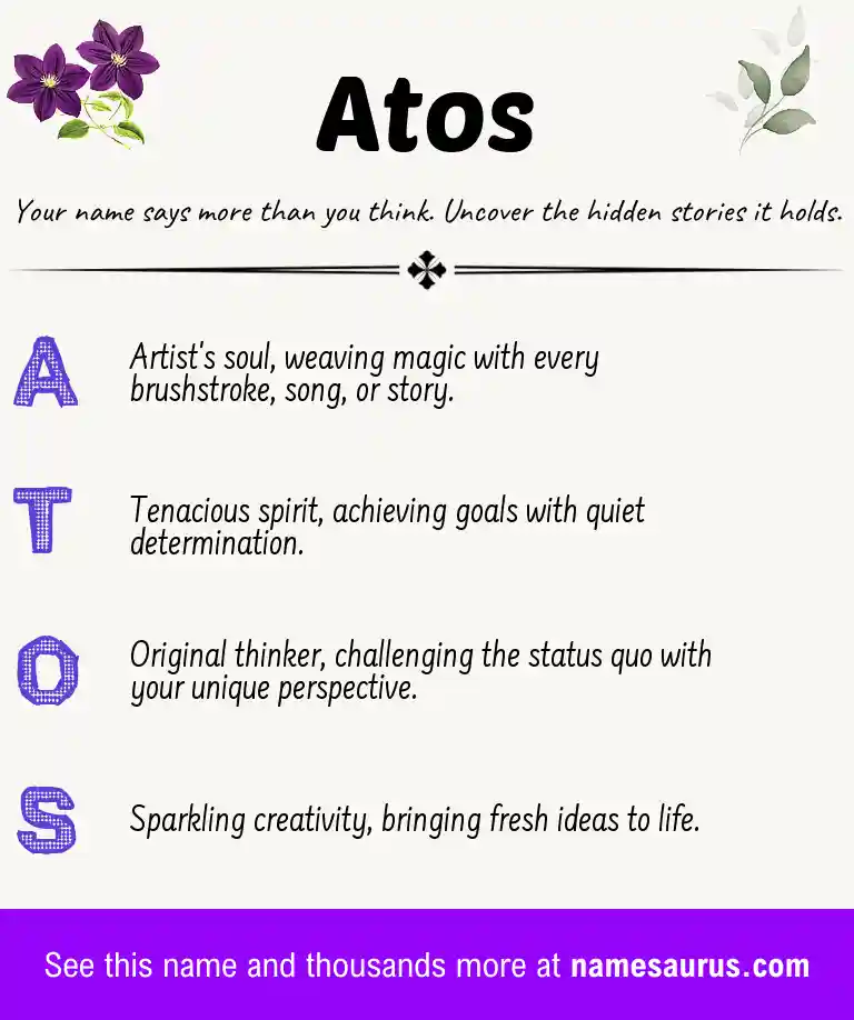 Acrostic poem about Atos.