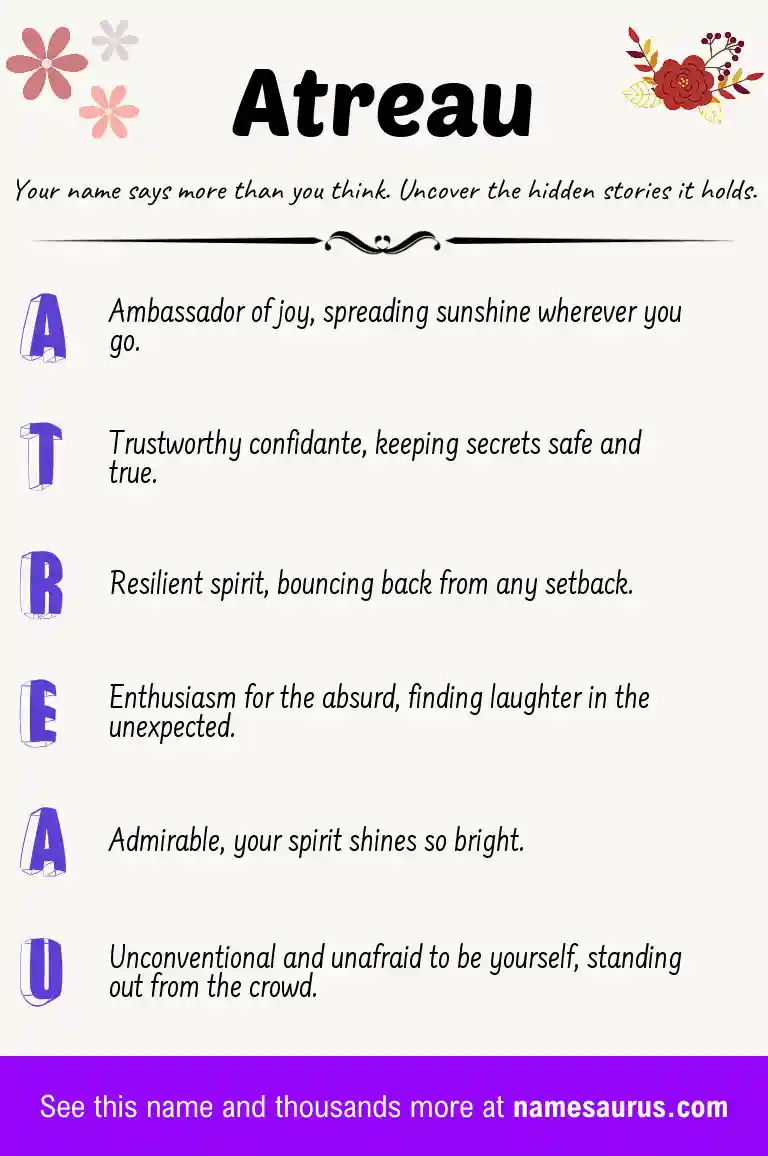 Acrostic poem about Atreau.