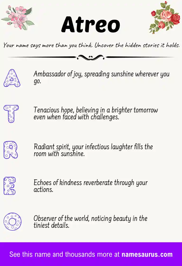 Acrostic poem about Atreo.
