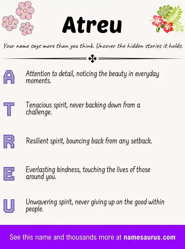Acrostic poem about Atreu.
