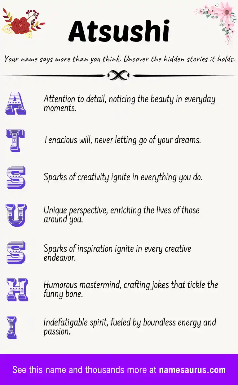 Acrostic poem about Atsushi.
