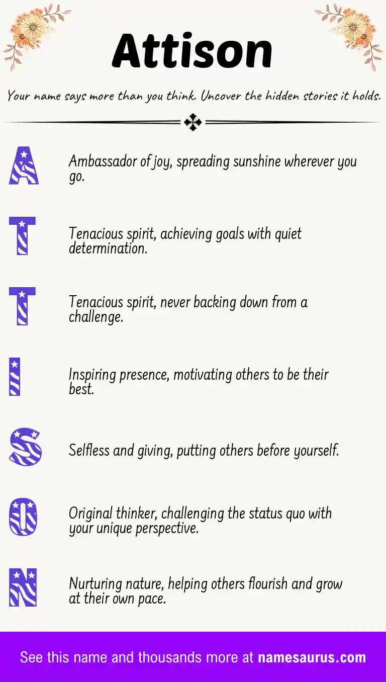 Acrostic poem about Attison.