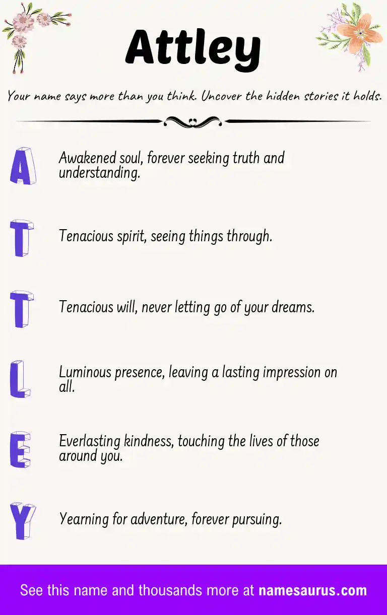 Acrostic poem about Attley.