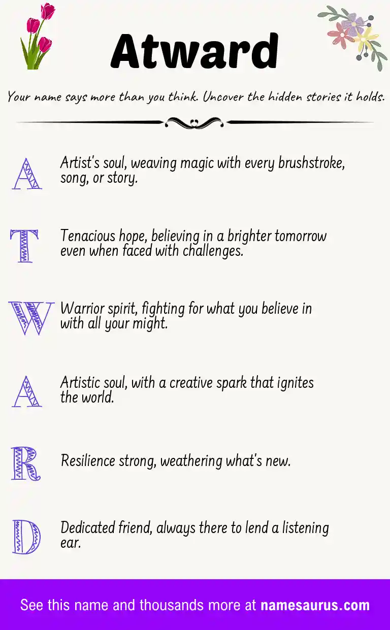 Acrostic poem about Atward.