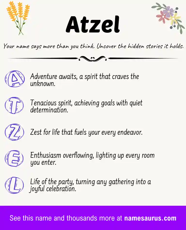 Acrostic poem about Atzel.