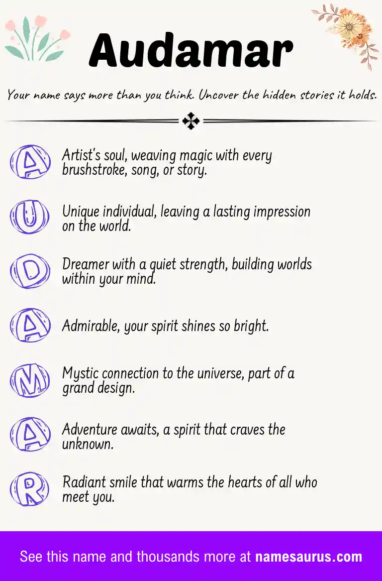 Acrostic poem about Audamar.