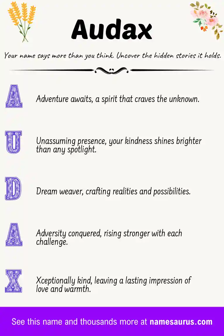 Acrostic poem about Audax.