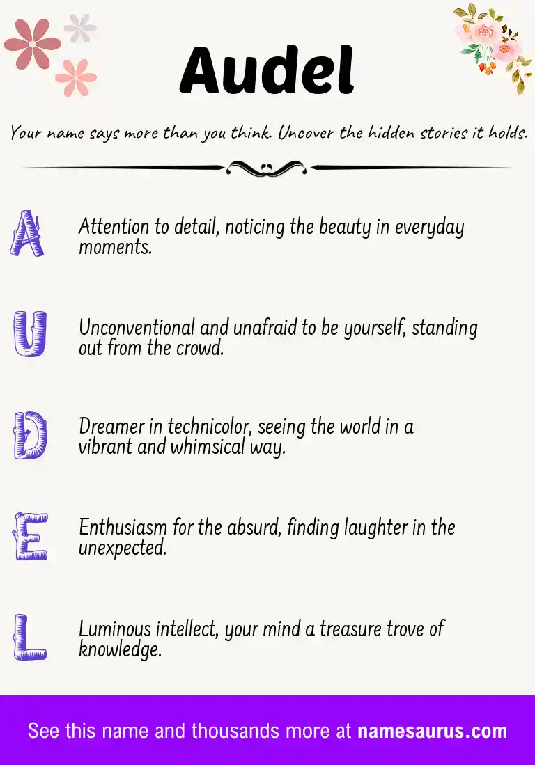 Acrostic poem about Audel.