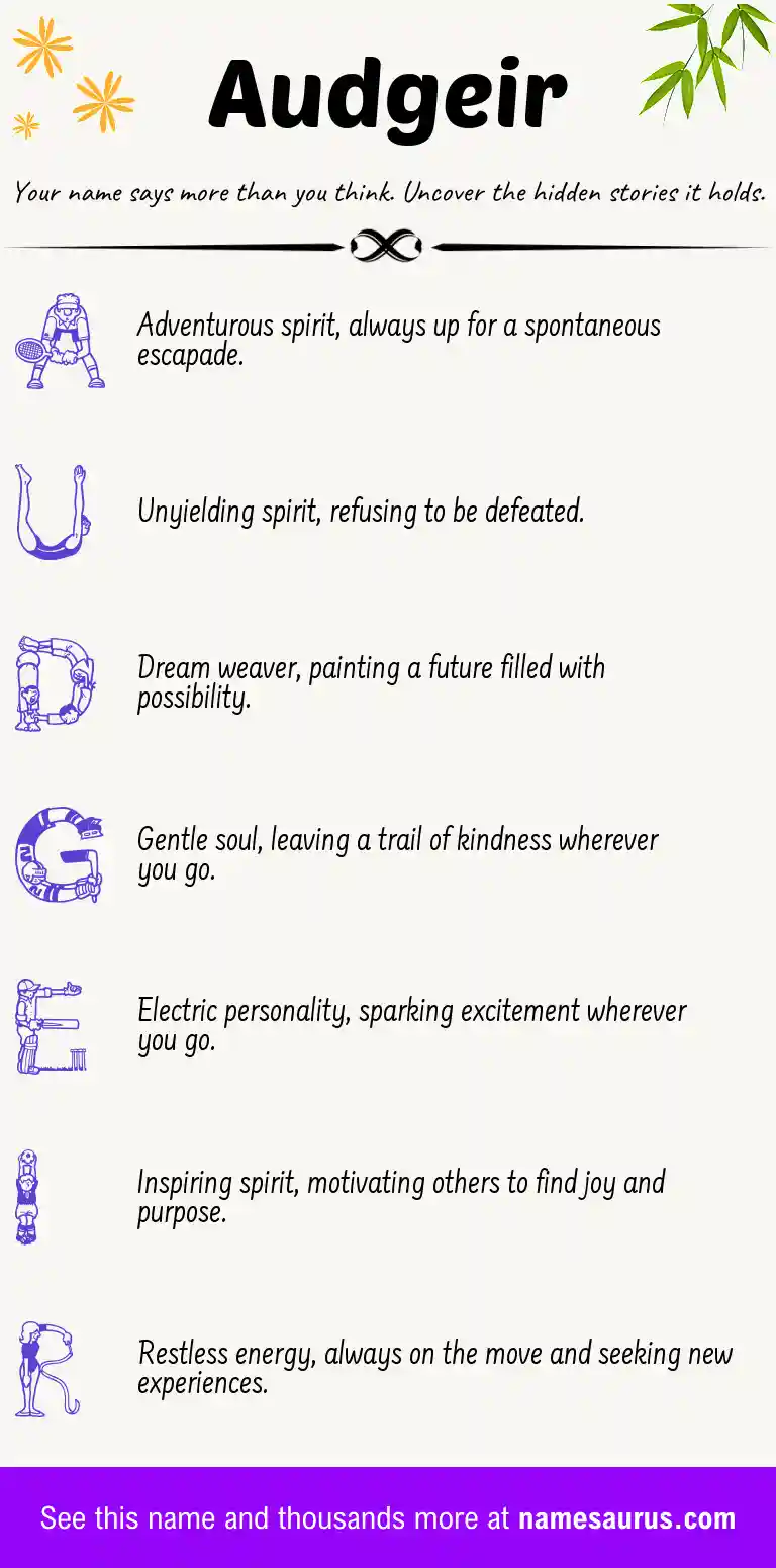 Acrostic poem about Audgeir.