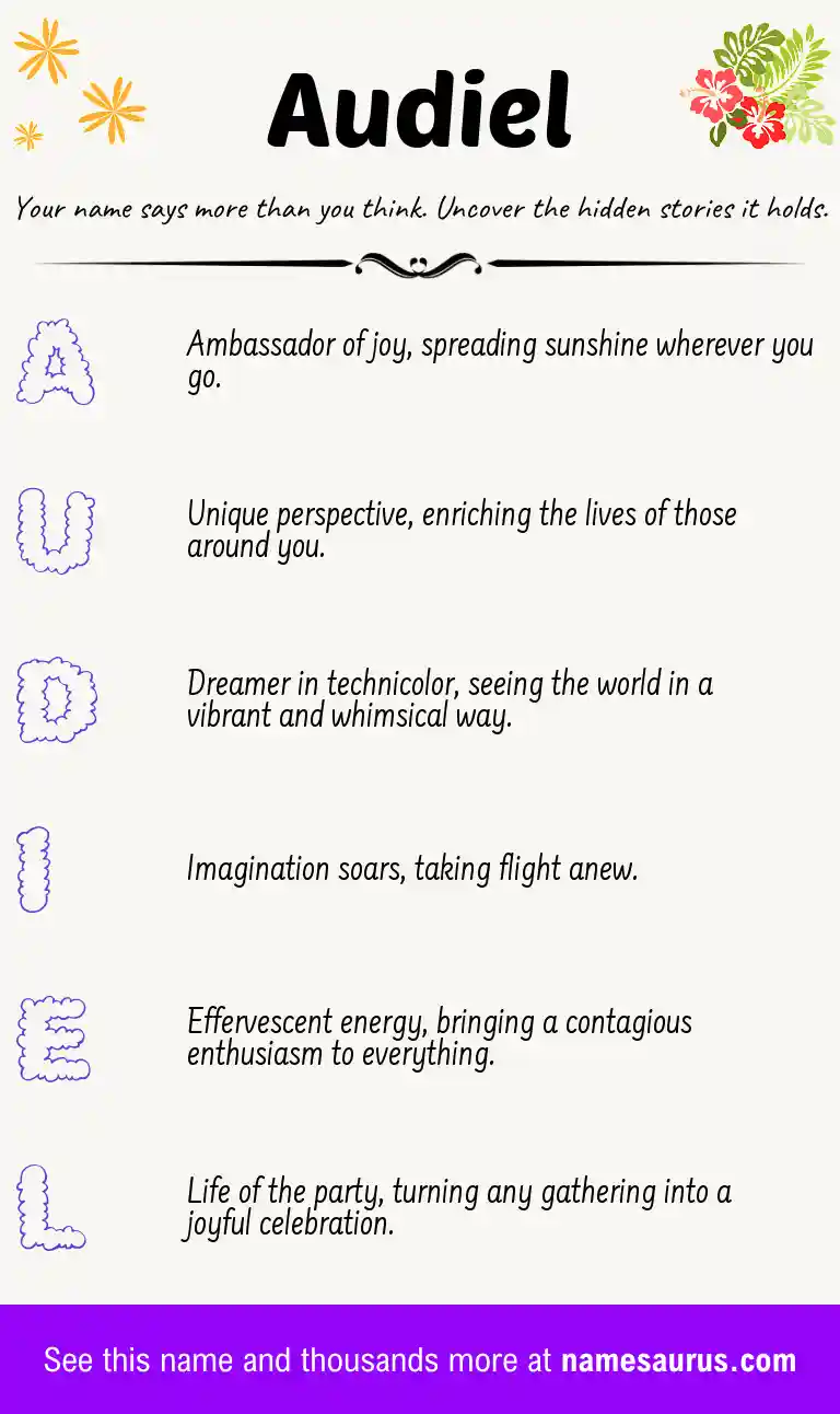 Acrostic poem about Audiel.