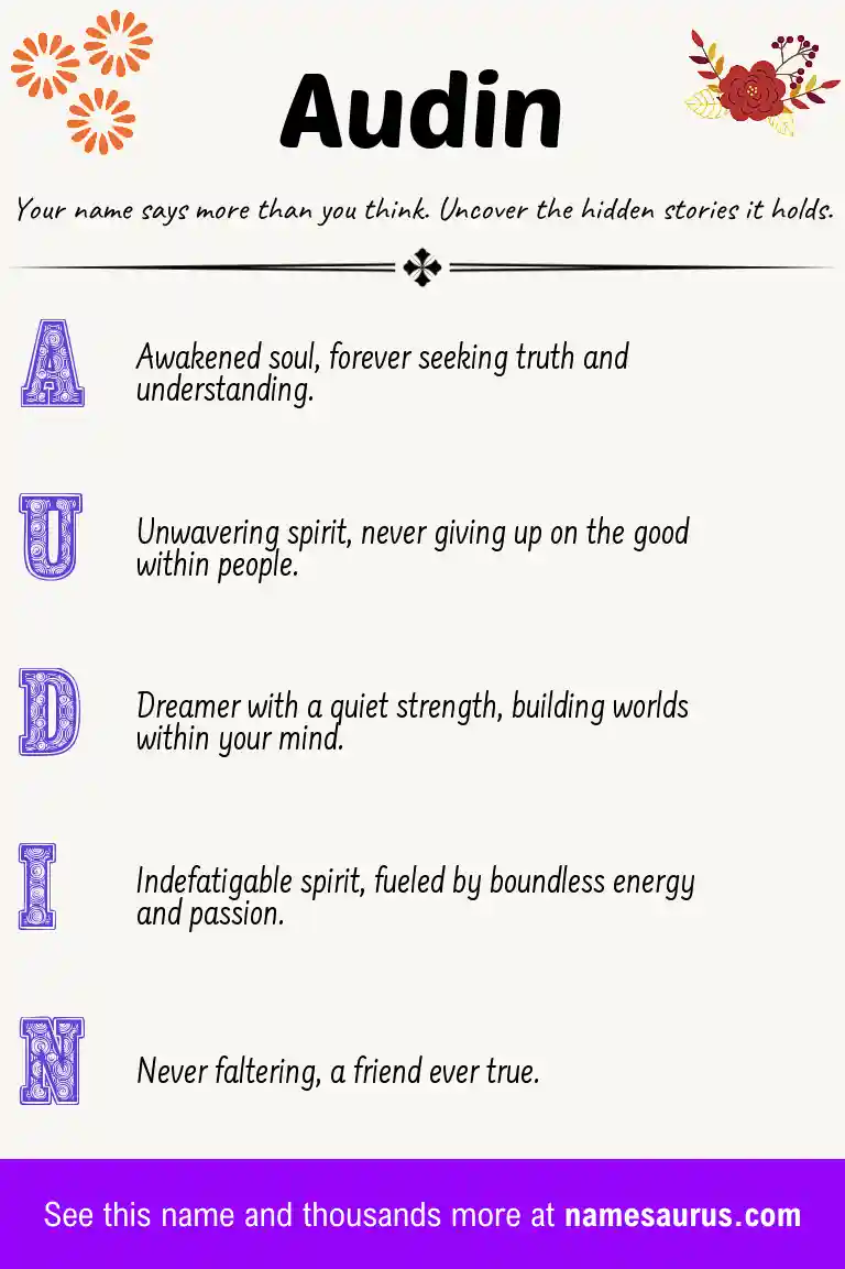 Acrostic poem about Audin.