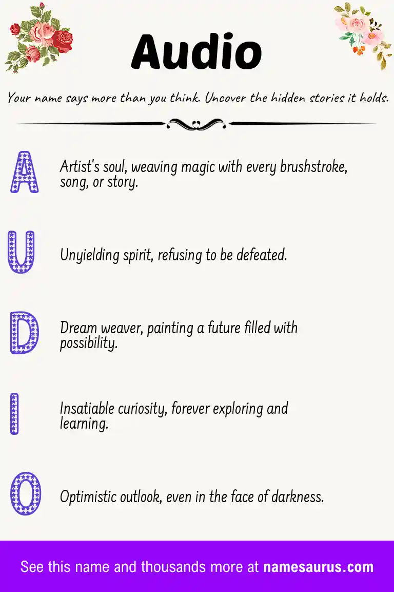 Acrostic poem about Audio.