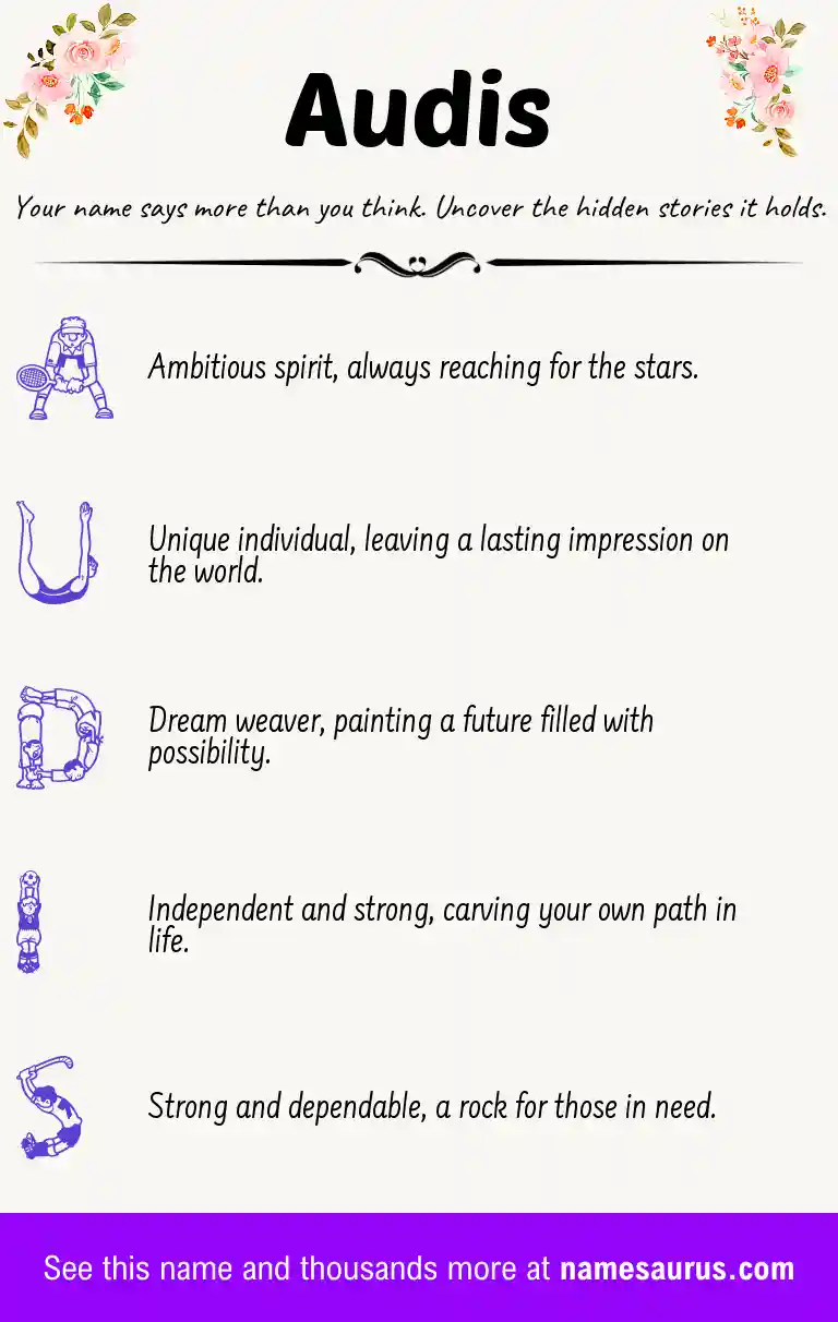 Acrostic poem about Audis.