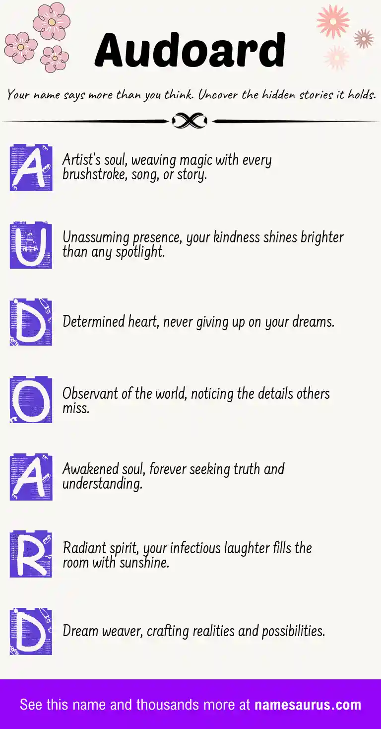 Acrostic poem about Audoard.