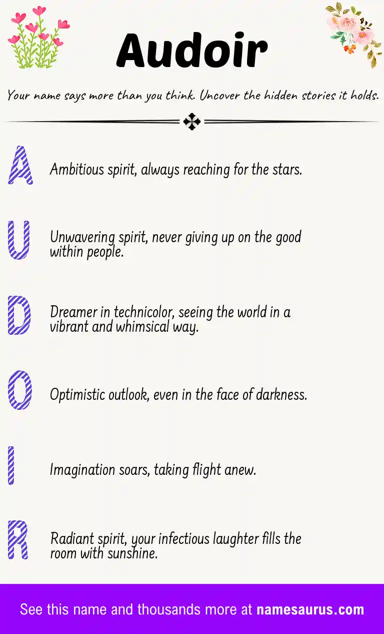 Acrostic poem about Audoir.