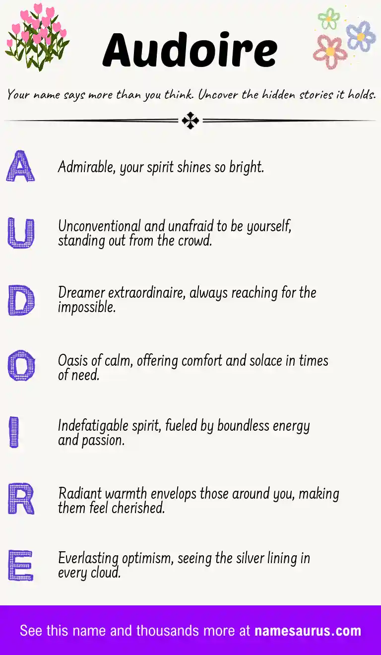 Acrostic poem about Audoire.