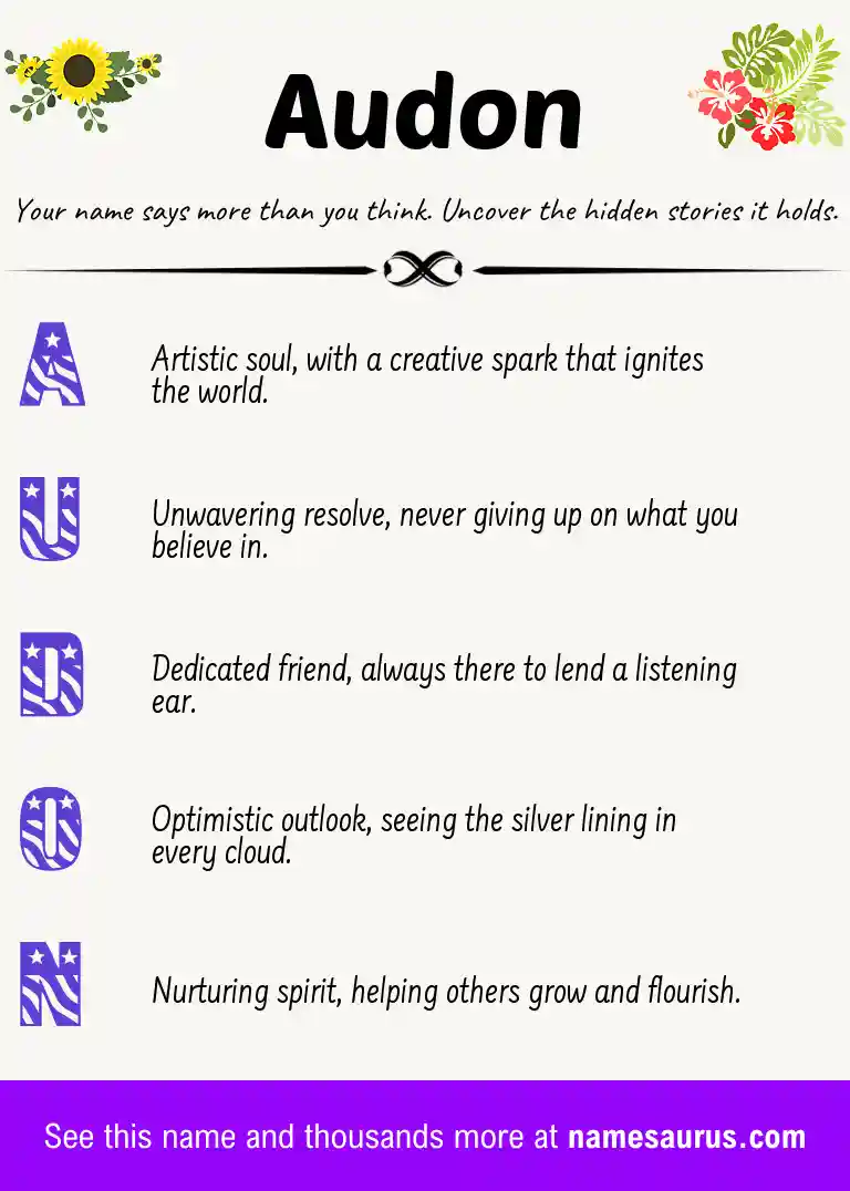 Acrostic poem about Audon.
