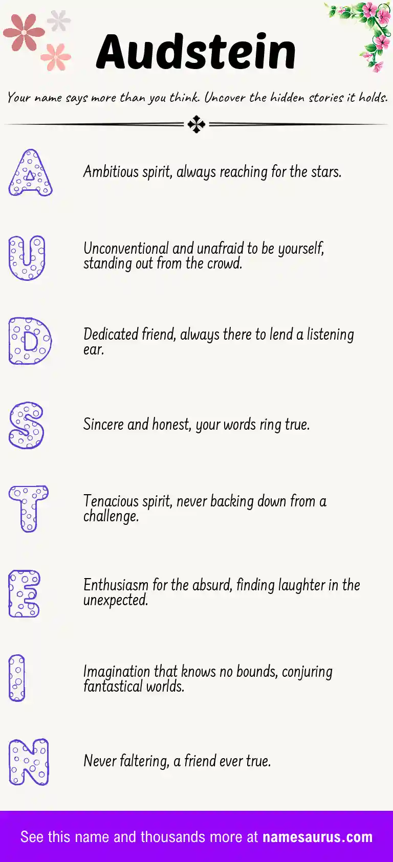 Acrostic poem about Audstein.