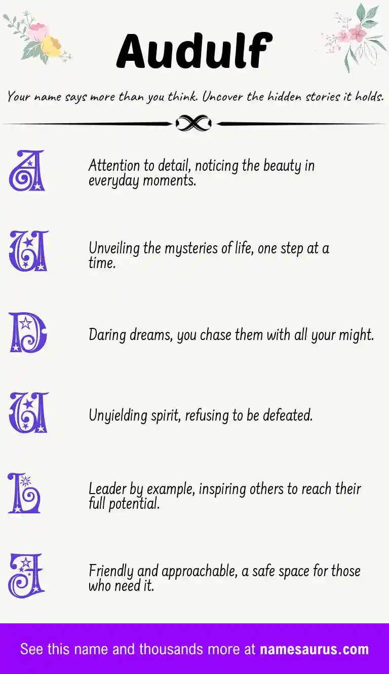 Acrostic poem about Audulf.