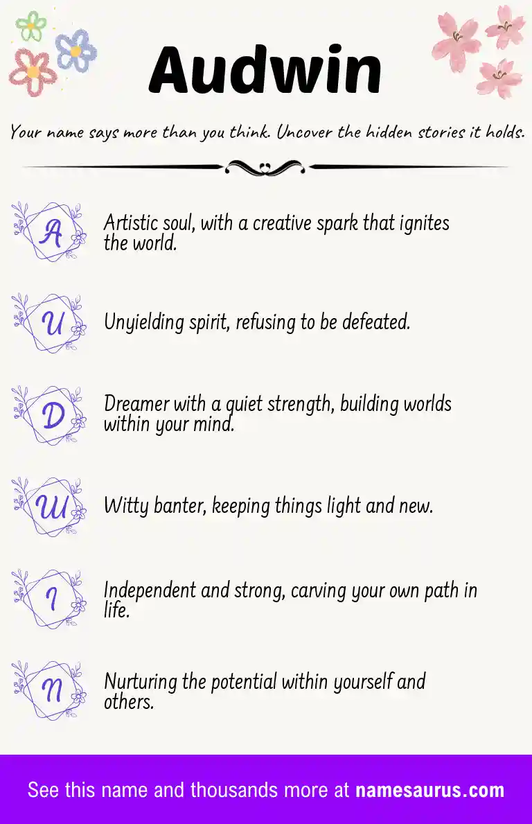 Acrostic poem about Audwin.