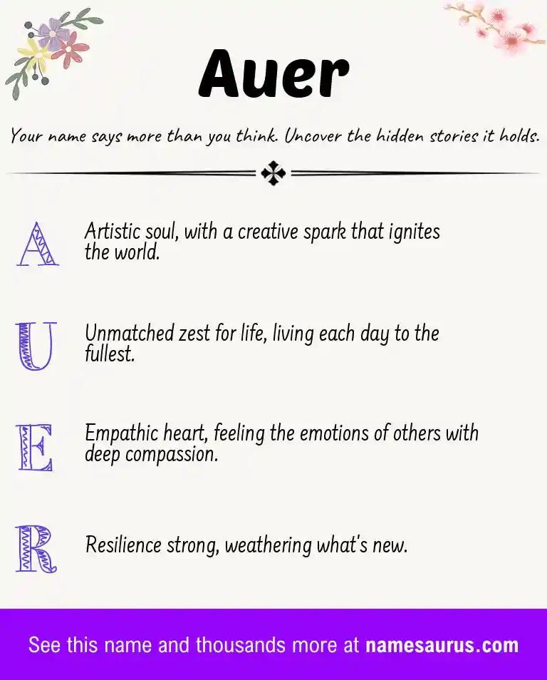 Acrostic poem about Auer.